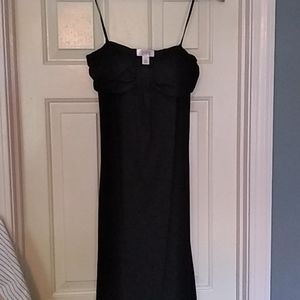 Black strapless jersey knit dress